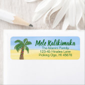 Hawaiianische Weihnachtsrücksendeadresse Etikett W (Insitu)