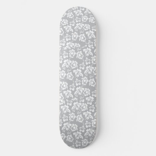 Hawaiianische Weiße Blume Skateboard (Vorderseite)
