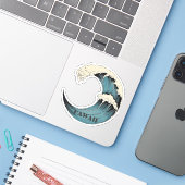 Hawaiianische Wellenaufkleber Aufkleber (Laptop mit iPhone)