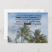 Hawaiianische Word Collage Postkarte (Vorne/Hinten)