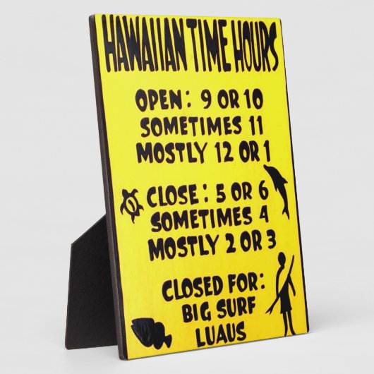 Hawaiianische Zeitplakette Fotoplatte (Seite)