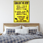 Hawaiianische Zeitplakette Leinwanddruck (Insitu (Schlafzimmer))