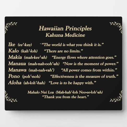 Hawaiianische Zitate Fotoplatte (Vorderseite)