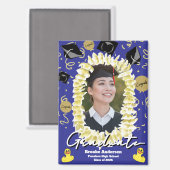 Hawaiianischer Abschluss Plumeria Lei Konfetti Fot Magnet (Vorderseite/Rückseite)