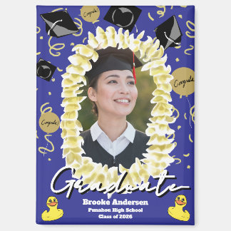 Hawaiianischer Abschluss-Plumeria-Lei-Konfetti-Fot Magnet