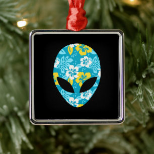 Hawaiianischer Außerirdischer Kopf - Lustiger Auße Ornament Aus Metall