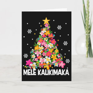 Hawaiianischer Blumen-Weihnachtsbaum Mele Kalikima Karte