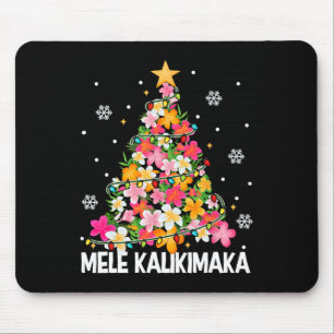 Hawaiianischer Blumen-Weihnachtsbaum Mele Kalikima Mousepad