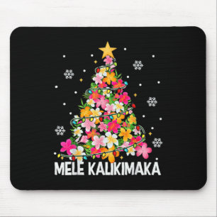 Hawaiianischer Blumen-Weihnachtsbaum Mele Kalikima Mousepad