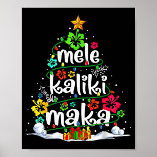 Hawaiianischer Blumen-Weihnachtsbaum Mele Kalikima Poster