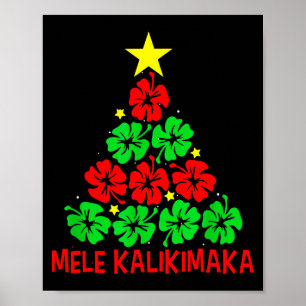Hawaiianischer Blumen-Weihnachtsbaum Mele Kalikima Poster