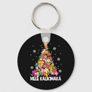Hawaiianischer Blumen-Weihnachtsbaum Mele Kalikima Schlüsselanhänger