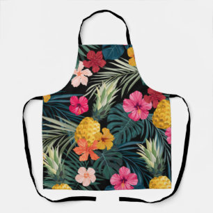 Hawaiianischer Blumenprint Baumwollküchenschürze Schürze