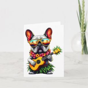 Hawaiianischer Bulldog &amp; Ananas Ukulele Su Karte