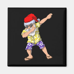 Hawaiianischer Dabbing Weihnachtsmann Christmas Im Magnet