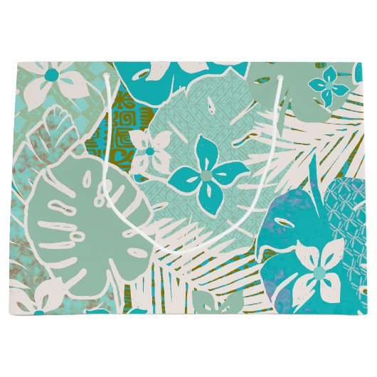 hawaiianischer Druck Große Geschenktüte (Vorderseite)