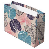hawaiianischer Druck Große Geschenktüte (Rückseite Schrägansicht)