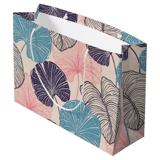 hawaiianischer Druck Große Geschenktüte (Rückseite Schrägansicht)