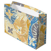hawaiianischer Druck Große Geschenktüte (Rückseite Schrägansicht)
