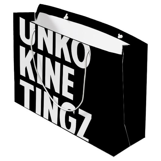 hawaiianischer Druck Große Geschenktüte (Rückseite Schrägansicht)