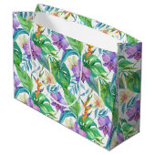 hawaiianischer Druck Große Geschenktüte (Rückseite Schrägansicht)