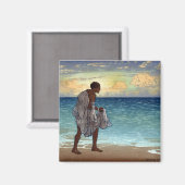 Hawaiianischer Fischer - Charles William Bartlett  Magnet (Vorderseite/Rückseite)