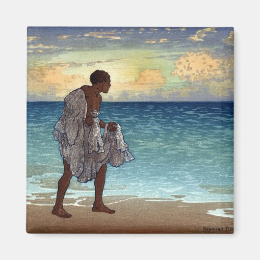 Hawaiianischer Fischer - Charles William Bartlett  Magnet (Vorne)