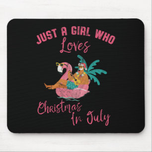 Hawaiianischer Flamingo Nur Ein Mädchen Das Weihna Mousepad