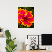 Hawaiianischer Fuchsien und Orangefarbener Hibisku Poster (Heimbüro)