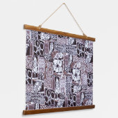 Hawaiianischer Hibiskus Bark Cloth Wandteppich Mit Holzrahmen (Gewinkelt)