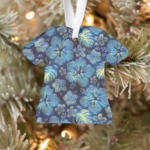 Hawaiianischer Hibiskus blaues Ornament