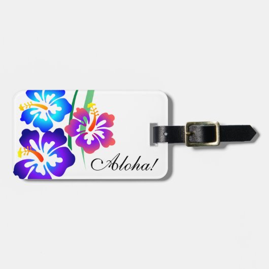 Hawaiianischer Hibiskus Blume Aloha Gepäckanhänger (Vorderseite horizontal)