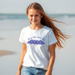 Hawaiianischer Hibiskus Blume Blau T-Shirt