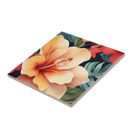 Hawaiianischer Hibiskus Blume Fliese (Seite)
