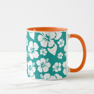 Hawaiianischer Hibiskus Blume Muster Tasse