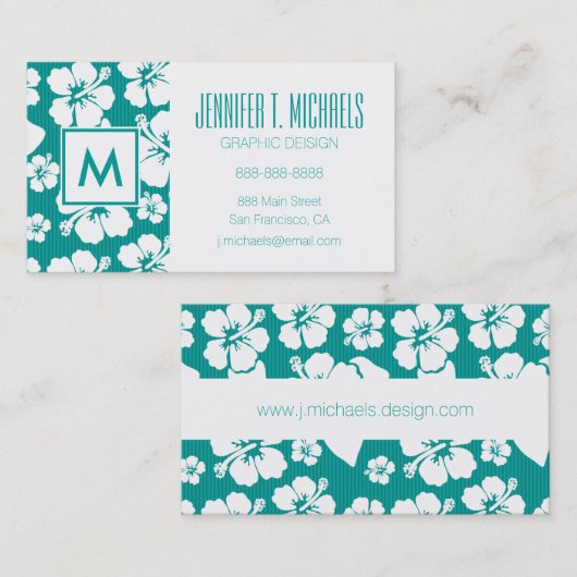 Hawaiianischer Hibiskus Blume Muster Visitenkarte (Vorne/Hinten)