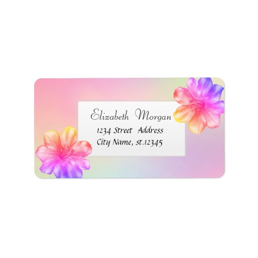 Hawaiianischer Hibiskus Holografisch Adressaufkleber (Vorne)