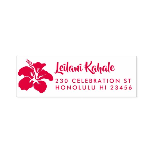 Hawaiianischer Hibiskus Individuelle Name & Rückse Permastempel (Design)