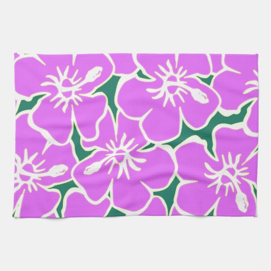 Hawaiianischer Hibiskus Luau Tropische Blume Handtuch (Horizontal)