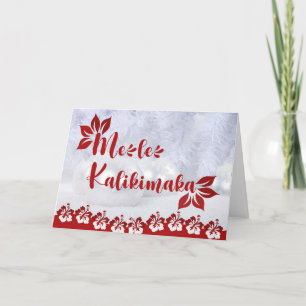 Hawaiianischer Hibiskus Mele Kalikimaka Holiday Ca Feiertagskarte