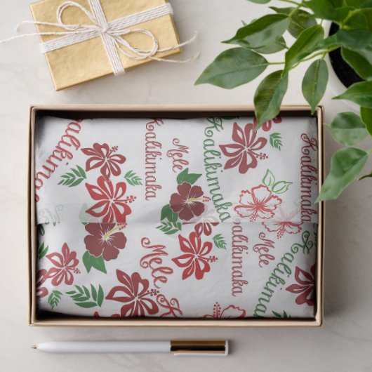Hawaiianischer Hibiskus Mele Kalikimaka Tissue Pap Seidenpapier (Geschenk)