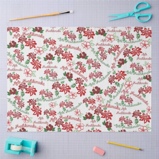 Hawaiianischer Hibiskus Mele Kalikimaka Tissue Pap Seidenpapier (Basteln)