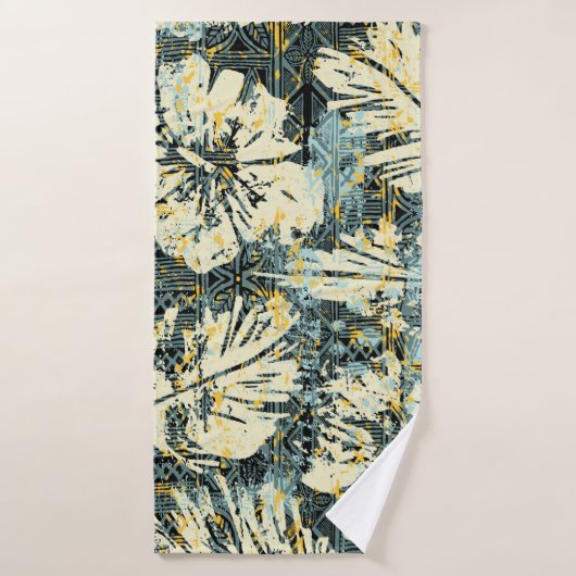 Hawaiianischer Hibiskus mit Stamm-Backgro Badehandtuch (Badehandtuch)