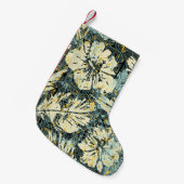 Hawaiianischer Hibiskus mit Stamm-Backgro Kleiner Weihnachtsstrumpf (Vorderansicht (hängend))