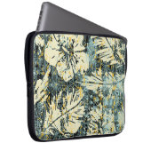 Hawaiianischer Hibiskus mit Stamm-Backgro Laptopschutzhülle (Vorne Rechts)