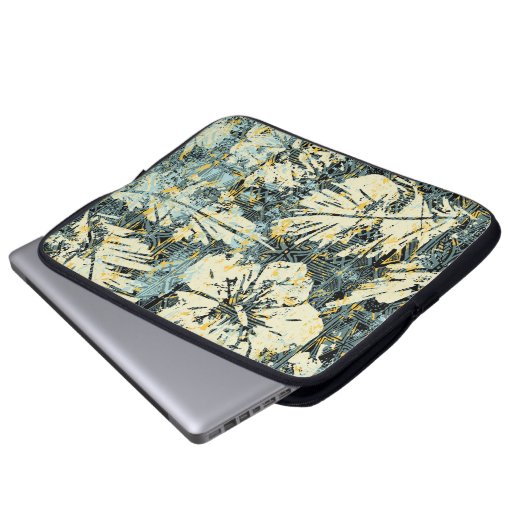 Hawaiianischer Hibiskus mit Stamm-Backgro Laptopschutzhülle (Vorne Knopf)