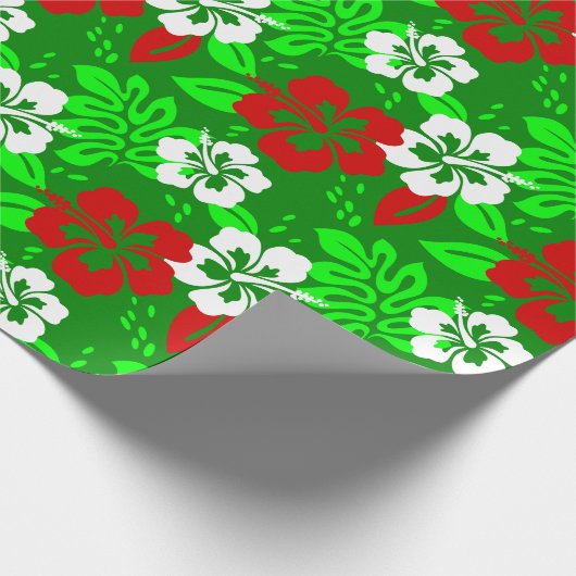 hawaiianischer Hibiskus mit tropischer Blüte Geschenkpapier (Ecke)