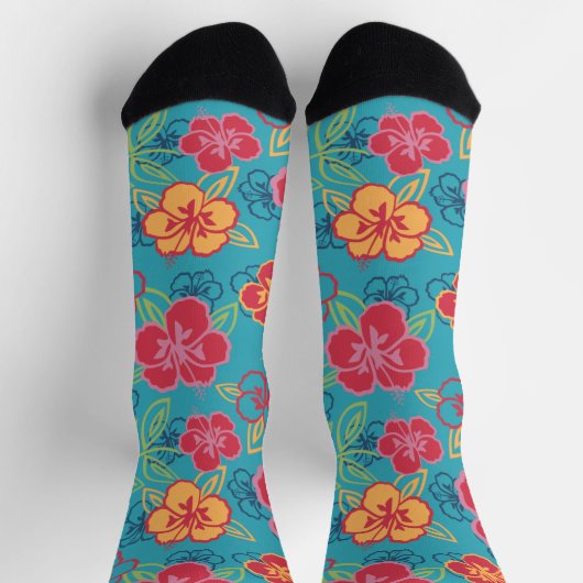 Hawaiianischer Hibiskus Socken (Oben)