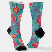 Hawaiianischer Hibiskus Socken (Gewinkelt)