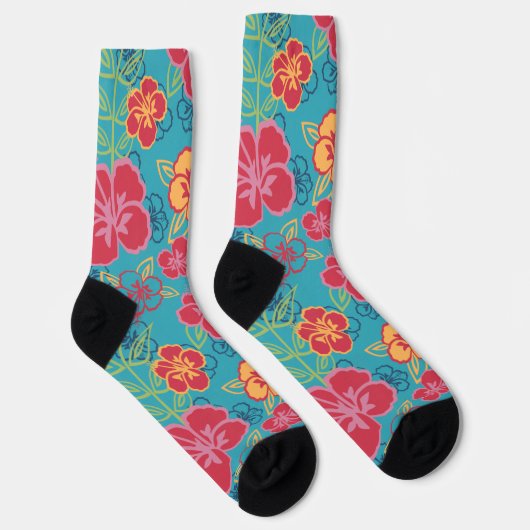 Hawaiianischer Hibiskus Socken (Rechts)